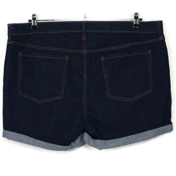 Old Navy Jean Shorts Semi Fitted Dark Stretch Cuffed 18 Regular‎ - Picture 2 of 10